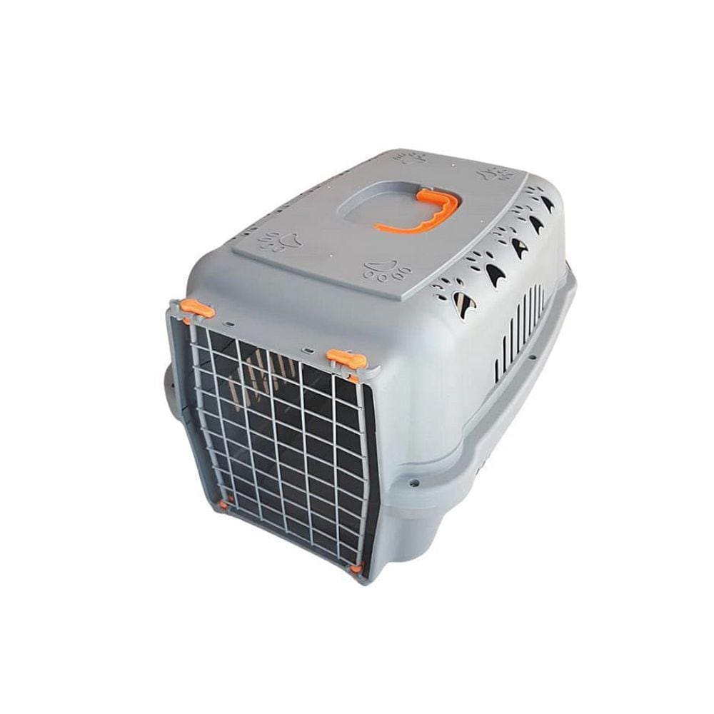 Caixa Transporte Falcon Neon Aço Para Cães E Gatos Nº2 Laranja