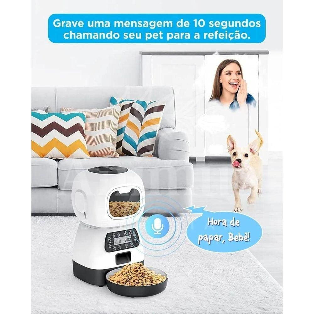 Alimentador Comedouro Automático Cães Gatos Pet Programável