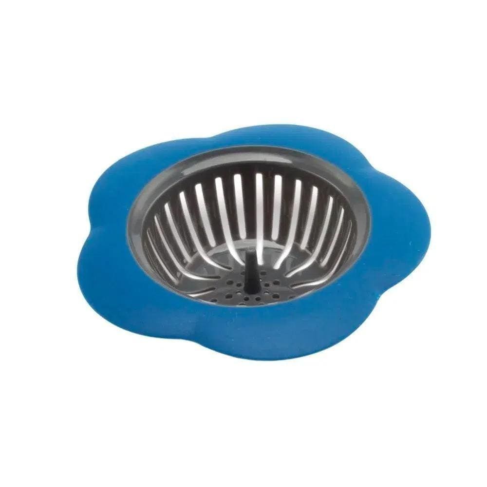 Ralo Para Pia De Silicone Azul Gourmet