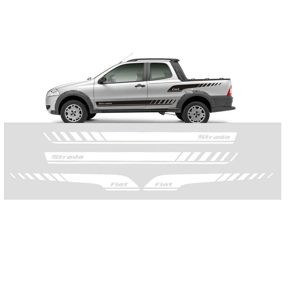 Faixa Lateral Fiat Strada St1 Adesivos Fita Colante