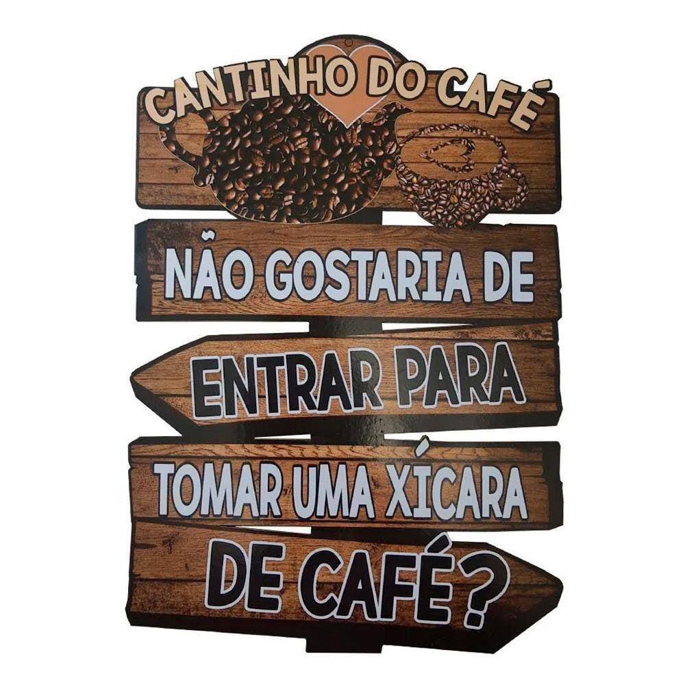 Placa Decorativa De Parede Madeira Coffe - Cantinho Do Café