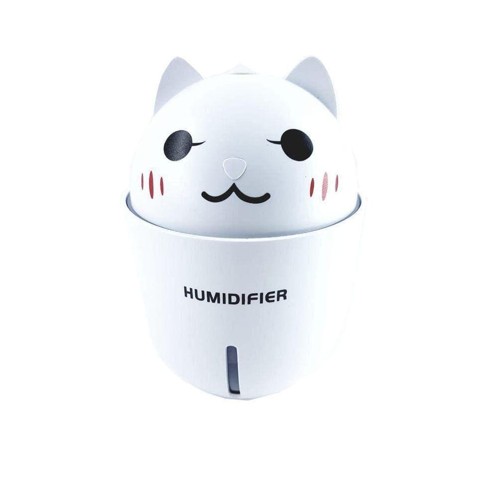 Umidificador de ar portátil led ventilador abajur usb branco