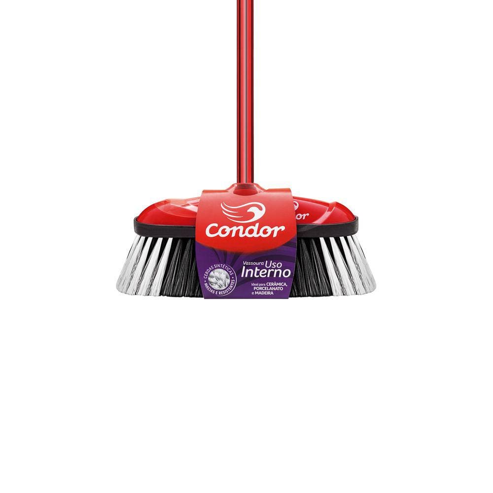 Vassoura de Pelo Condor V-9 Varre Muito com Cabo