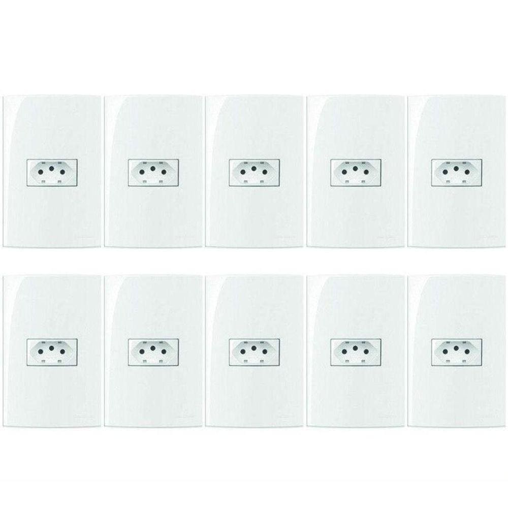 Kit 10 Conjuntos 42 Tomada 2P+T 20A 250V Sleek Margirius