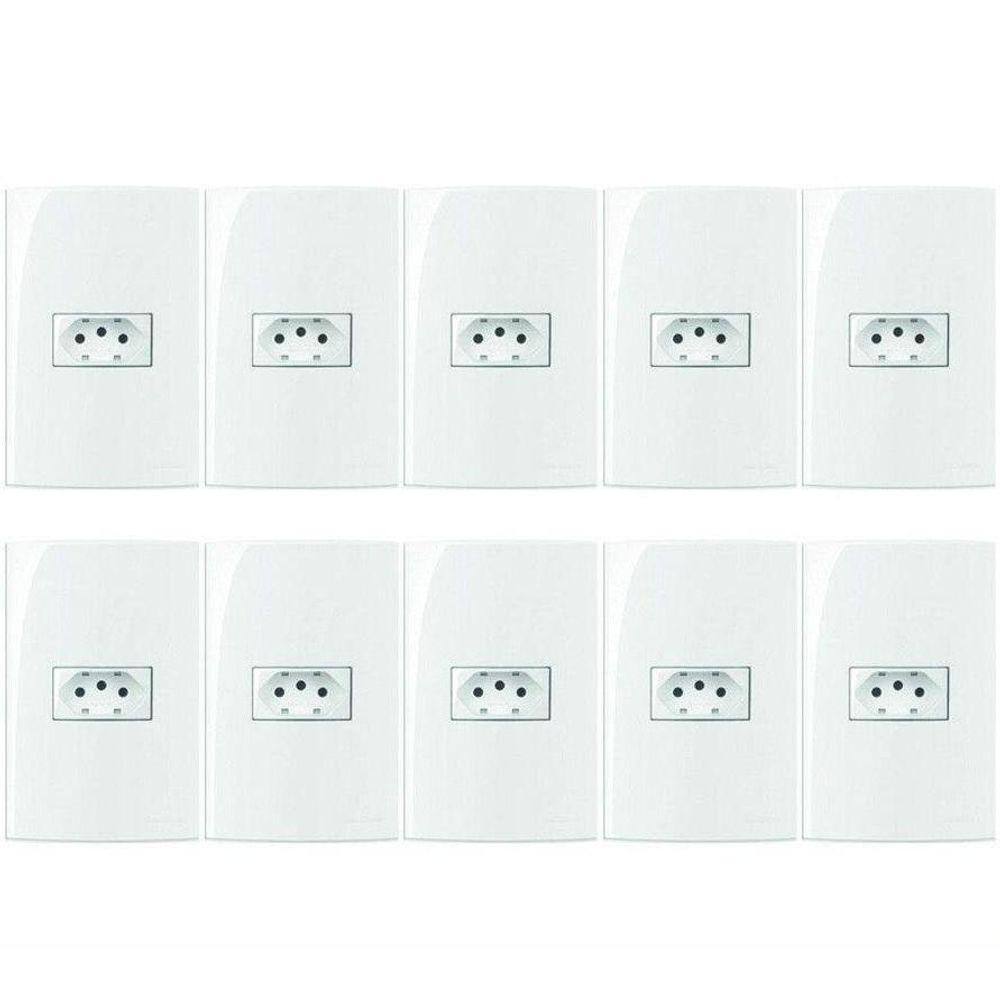 Kit 10 Conjuntos 42 Tomada 2P+T 10A 250V Sleek Margirius