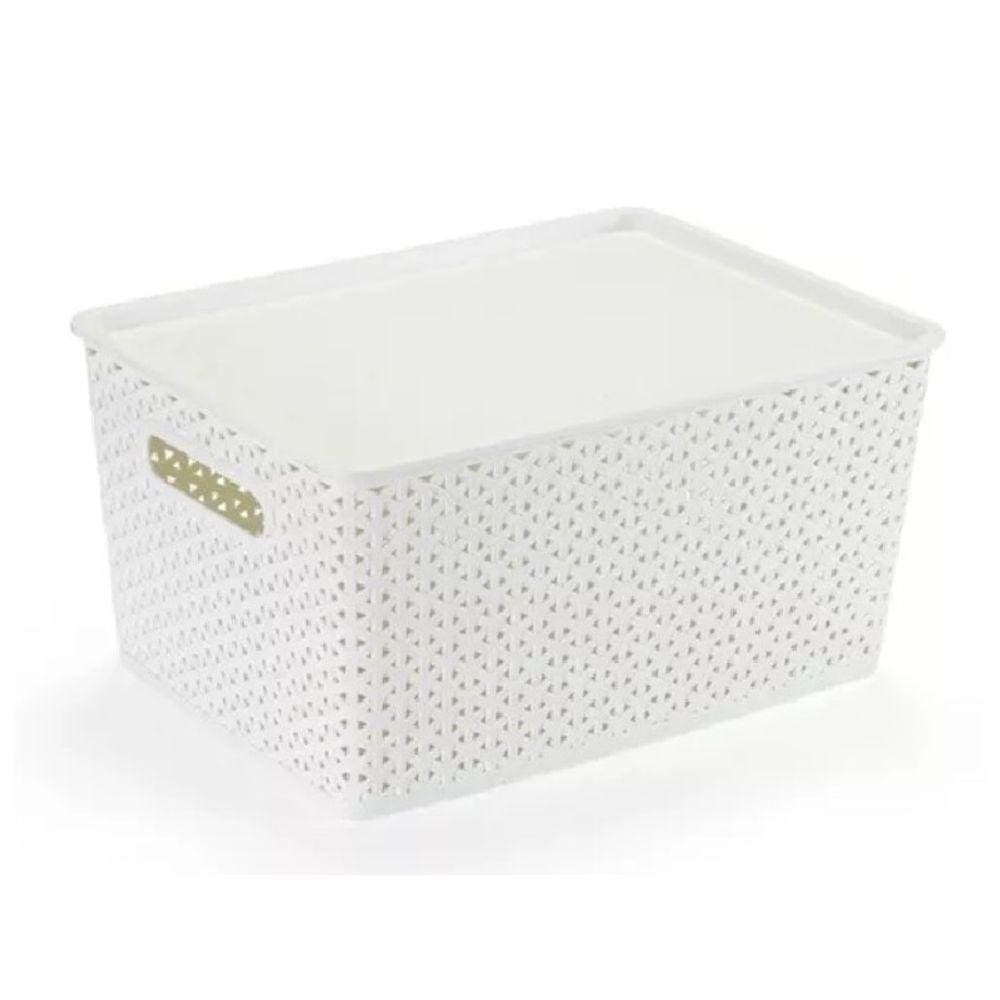 Cesto Organizador Rattan tampa lisa 3 litros