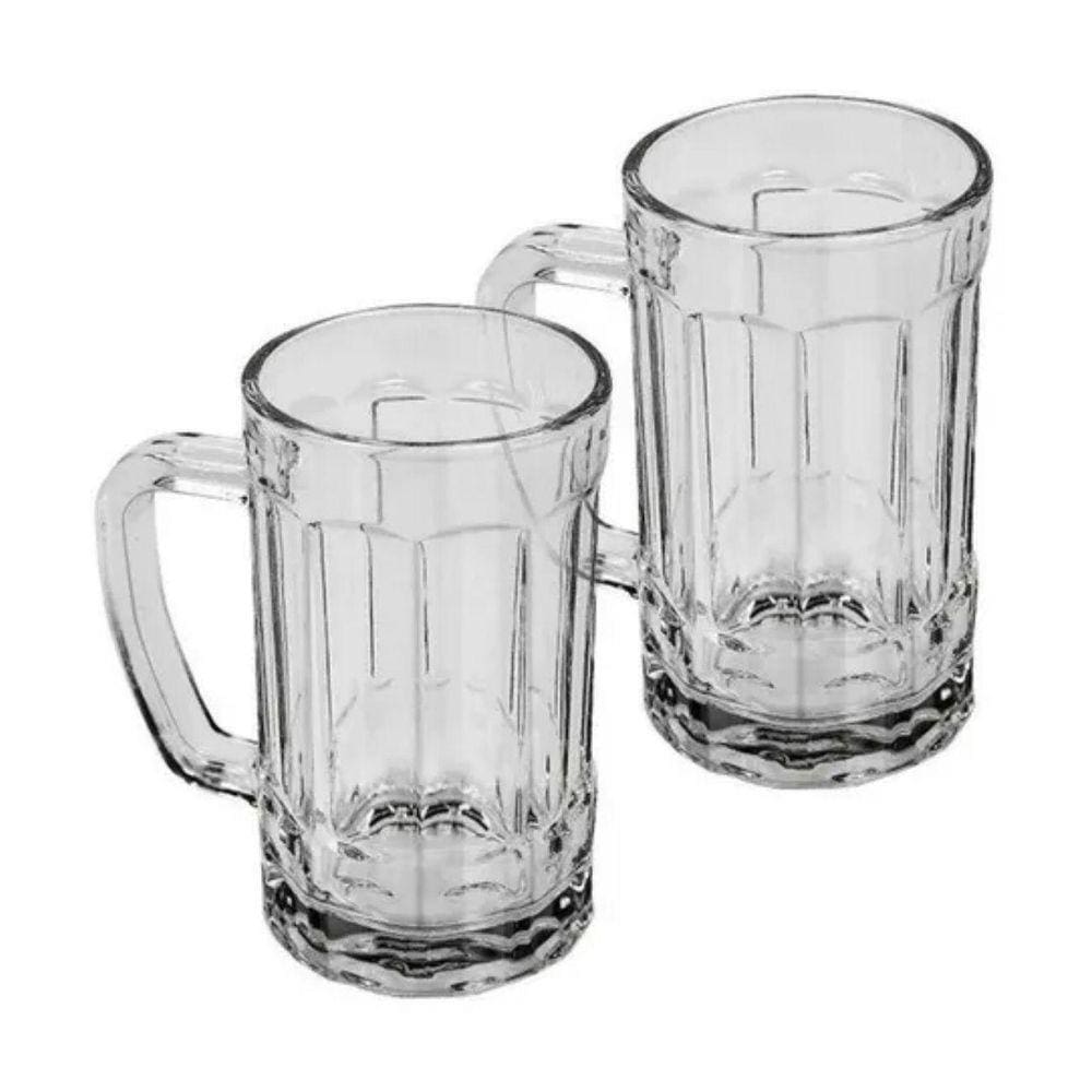 Caneca De Cerveja Munique 2 Peças Em Vidro 360Ml