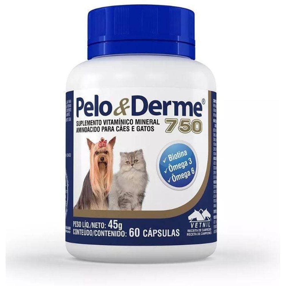 Pêlo E Derme 750 Dha Epa 60 Cápsulas