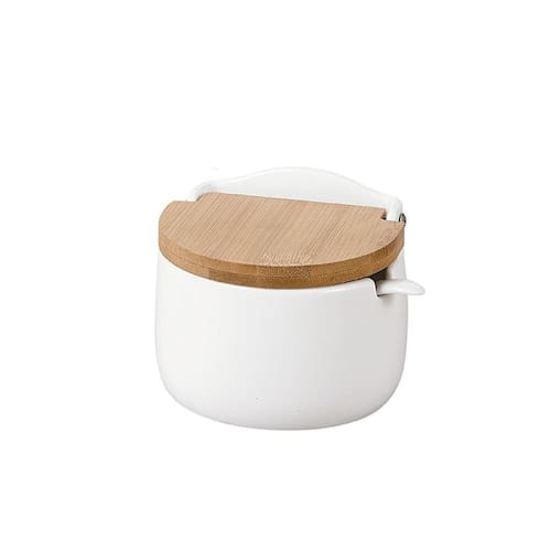 imagem-Saleiro De Porcelana Com Colher Hauskraft 300Ml