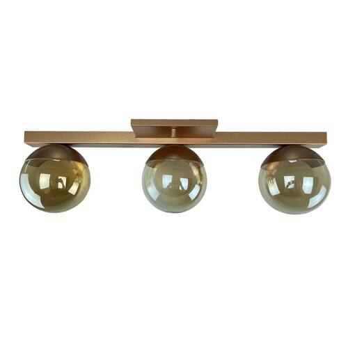 Luminária De Teto Retangular Cobre 3 Vidros Black Friday