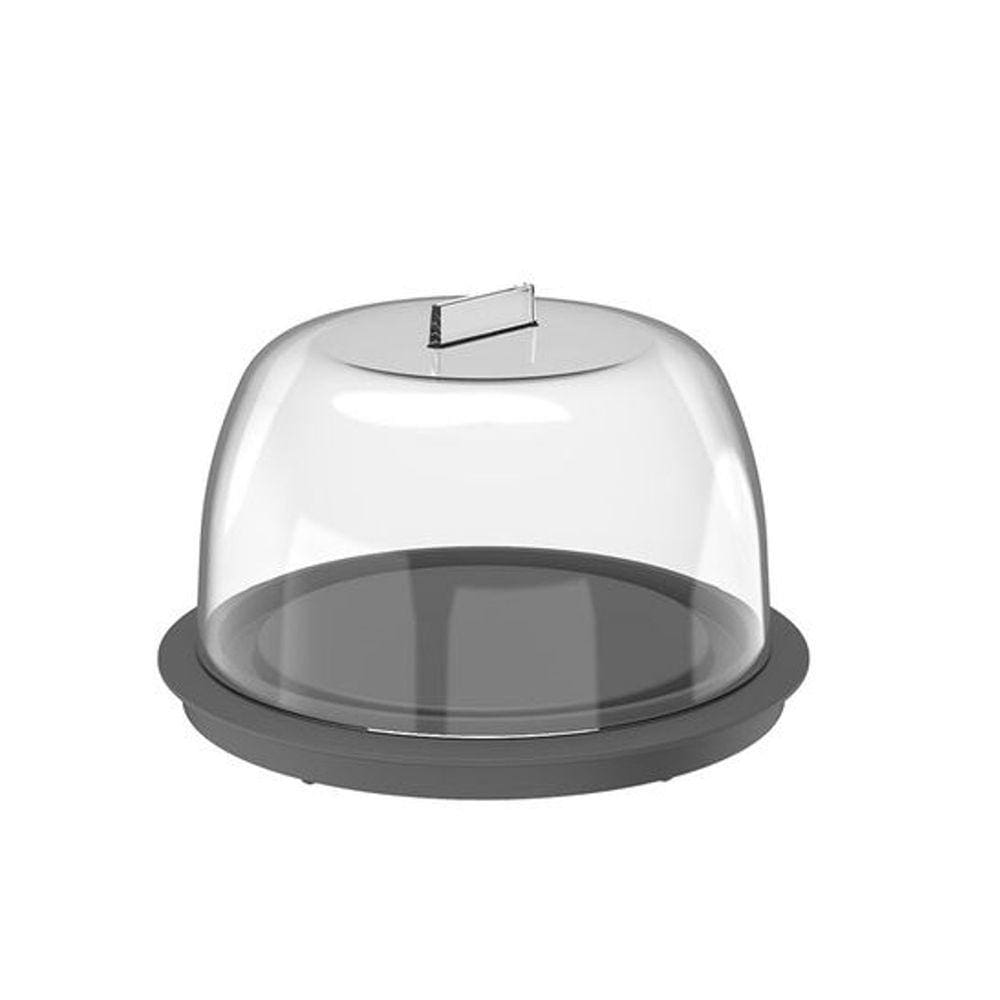 Pote Porta Queijo Minas Ricota Com Tampa Organizador Para Geladeira Break Cinza - QM 400 Ou