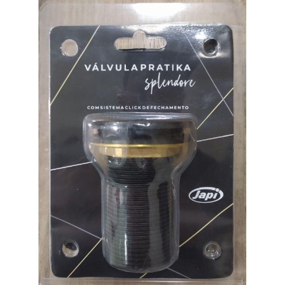 JAPI VALVULA DE ESCOAMENTO SPLENDORE JVPKK PRATIKA 1.1/4" PRETA BLACK