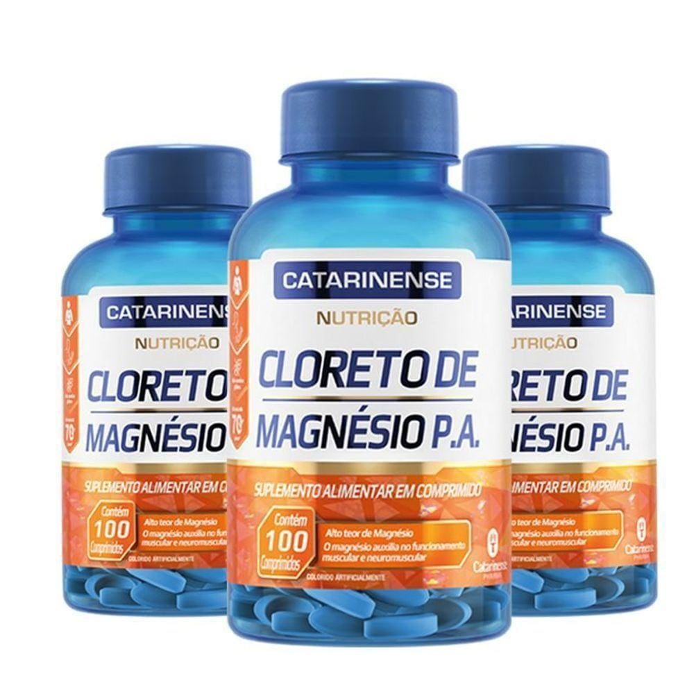 Kit 3 Cloreto De Magnésio P.a. Catarinense 100 Comprimidos