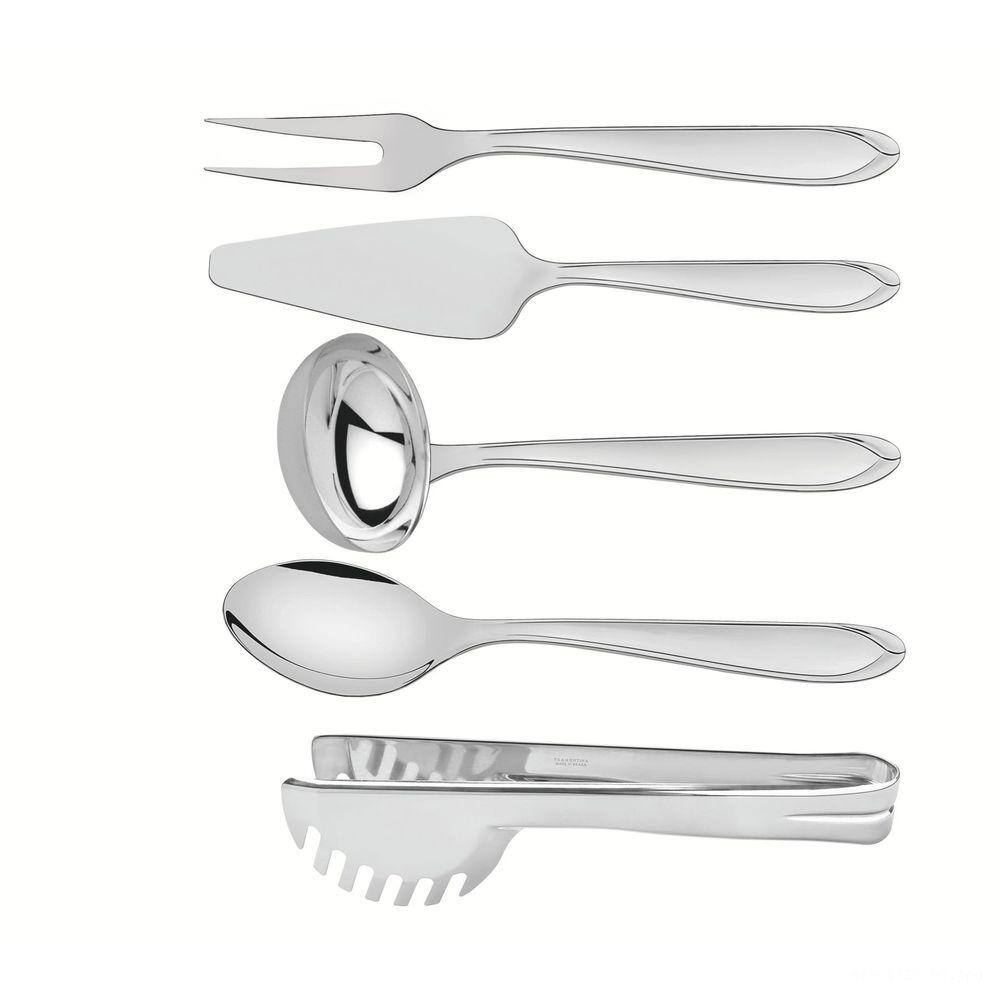 Jogo de Utensílios Tramontina Utility em Aço Inox Acabamento Brilho 5 Peças Tramontina