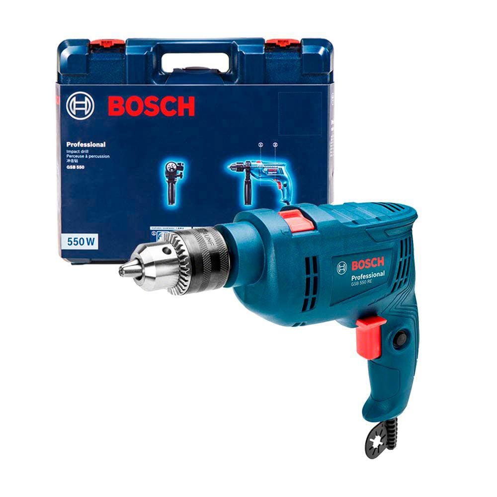 Furadeira de Impacto Bosch GSB 550 550W com maleta