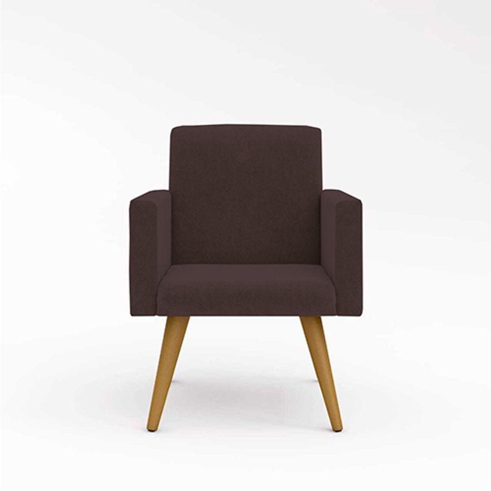 Cadeira Decorativa Para Quarto – Balaqui Decor Cor:marrom