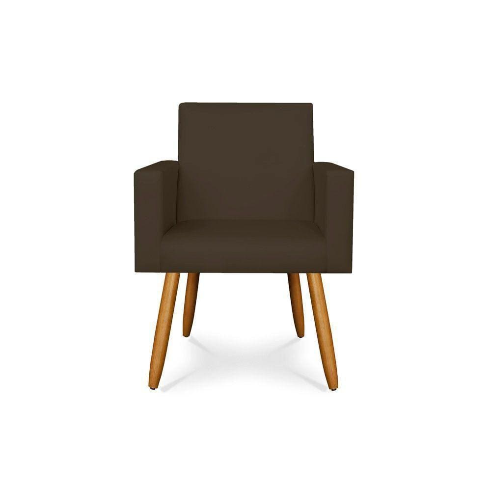Poltrona Couro Couríno P/Salão Balaqui Decor courino Marrom
