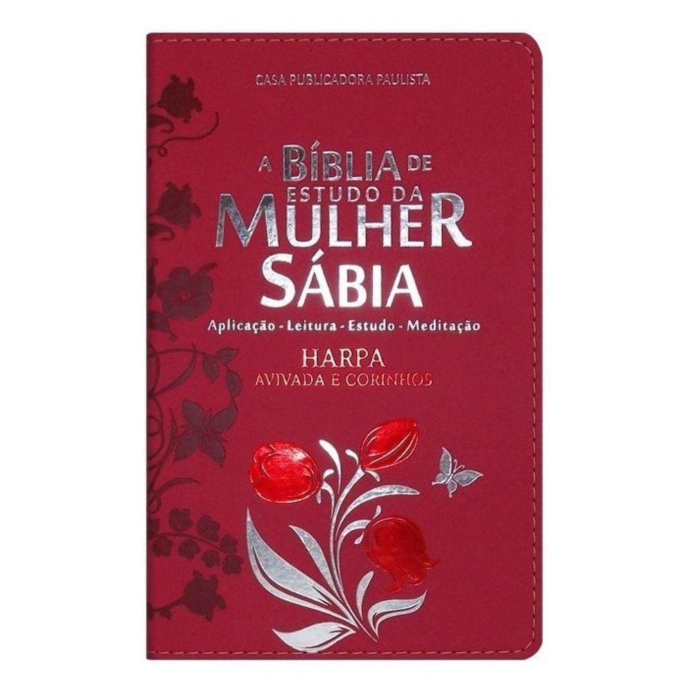 Bíblia De Estudo Da Mulher Sábia Harpa Corinho Letra Gr Pink