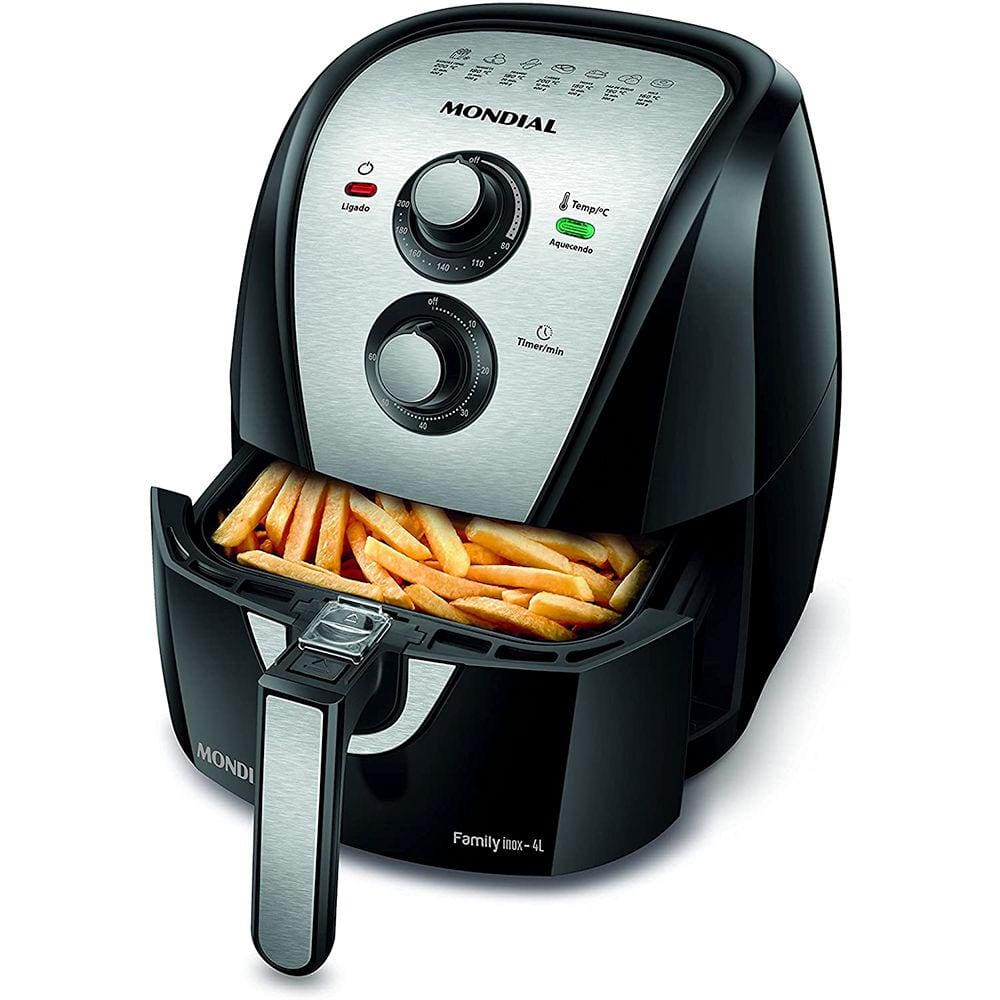 Fritadeira Air Fryer Mondial AFN 50 BI 5L 1900W PretoInox Extra