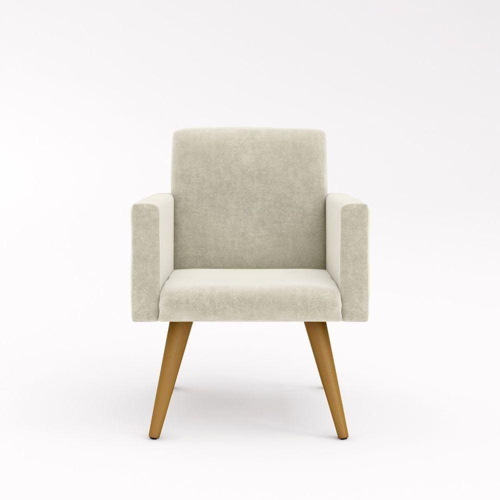 Cadeira Decorativa Para Quarto – Balaqui Decor Cor:bege