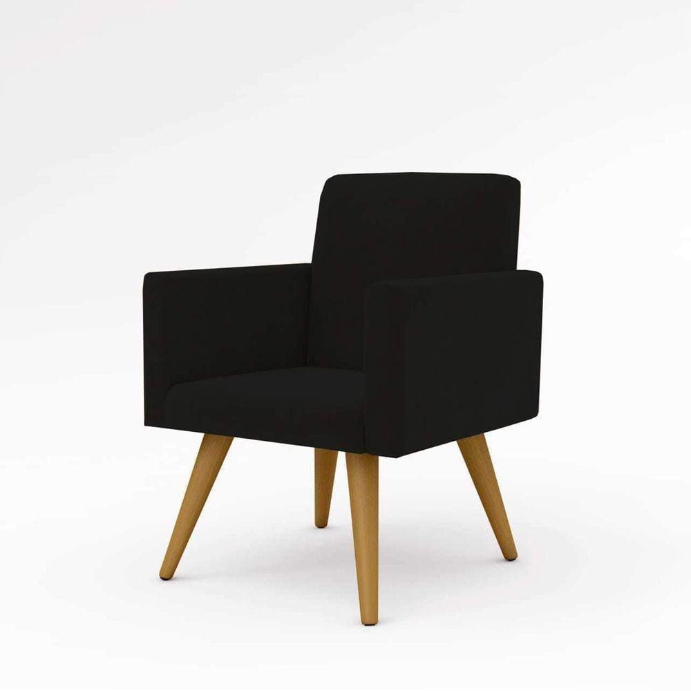 Cadeira Estofada Poltrona P/Sala Balaqui Decor preta