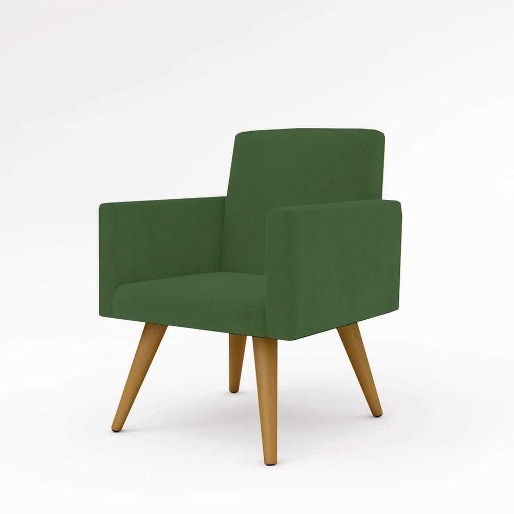 Cadeira Estofada Poltrona P/Sala Balaqui Decor verde