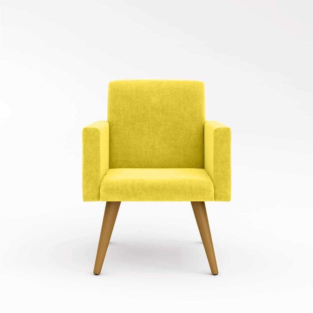 Cadeira Decorativa Para Quarto – Balaqui Decor Cor:amarelo