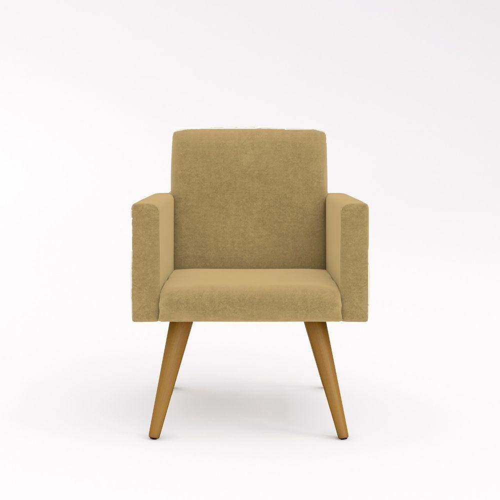 Cadeira Decorativa Para Quarto – Balaqui Decor Cor:capuccino