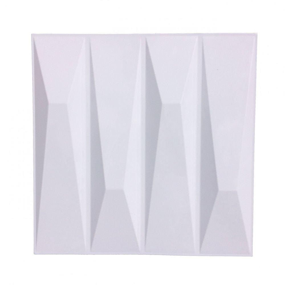 Placa Revestimento 3D Para Parede 50x50cm Ametista Ouro Fino Branco