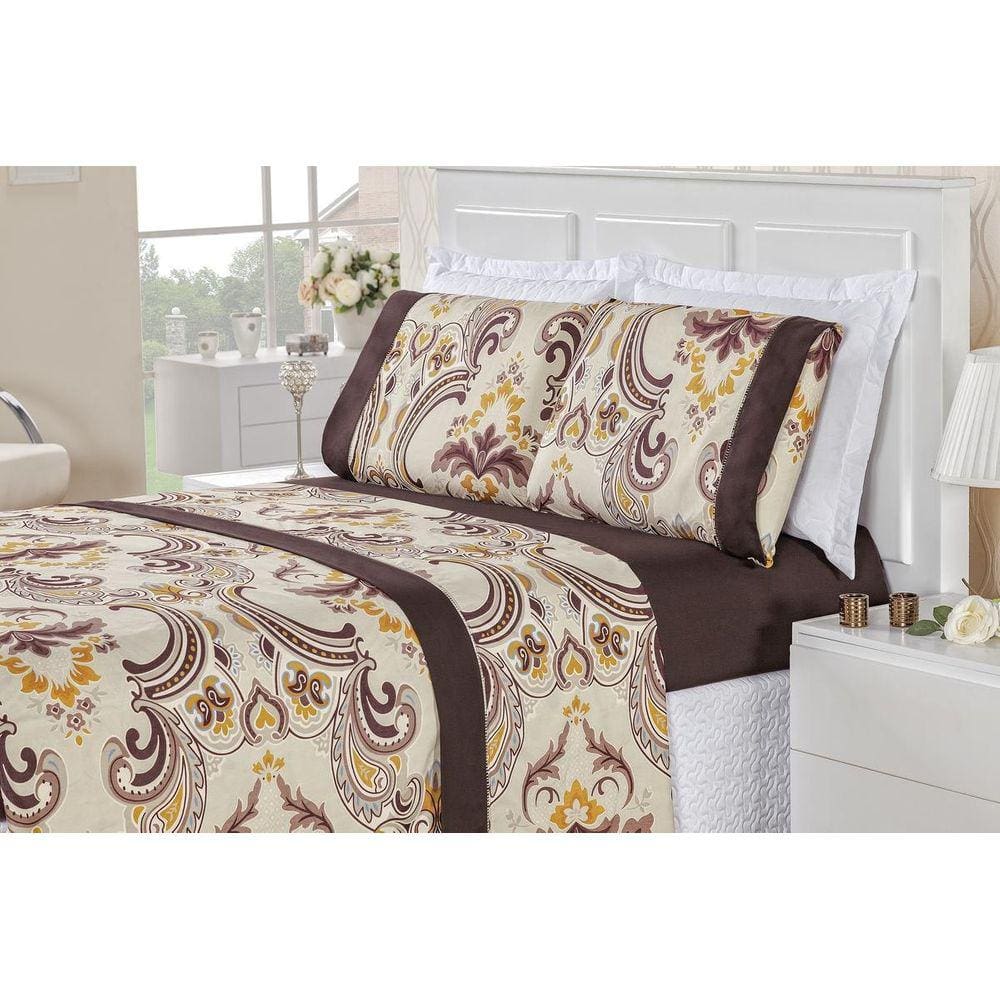 Jogo de Cama Naturalle Casal Solteiro 3 peças Tabaco