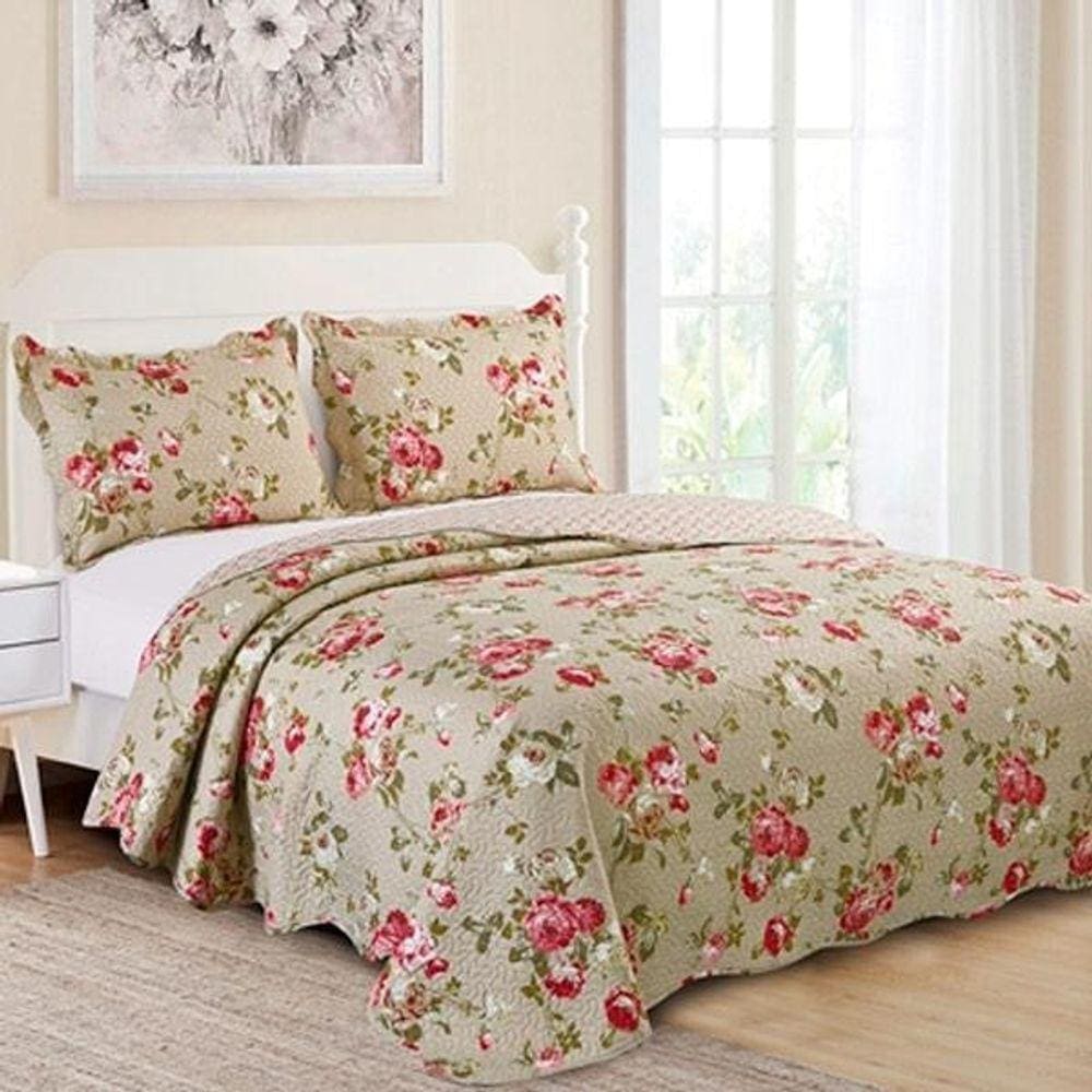 Kit Colcha Queen Cobre Leito Patchork Matelassê - Camelia