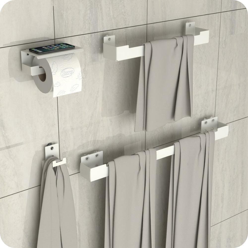 Kit Acessórios Para Banheiro Com Ventosa 4 Peças Branco ELG