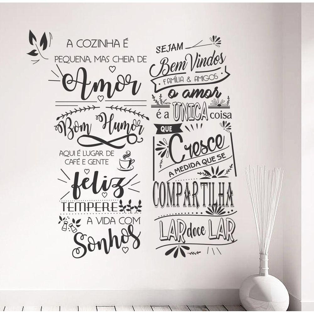 Adesivo de Combo Frases Sejam Bem Vindos e A Cozinha