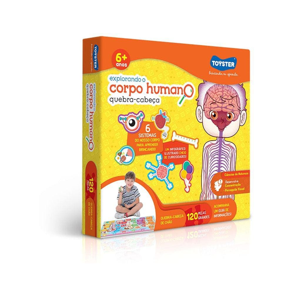 Quebra Cabeça Explorando O Corpo Humano 120 Pc Toyster 2490