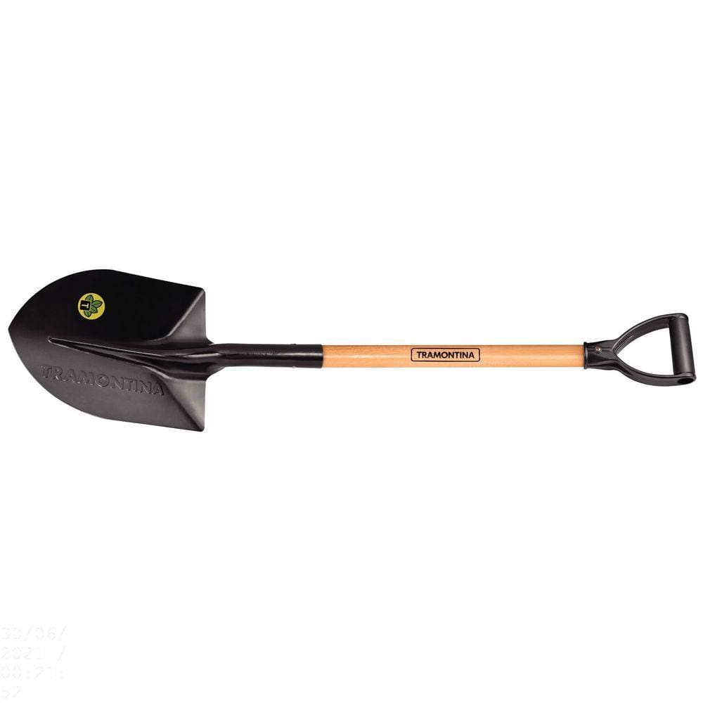 Pá de Bico Tramontina 460/20 em Aço com Cabo de Madeira 71 cm com Empunhadura Plástica Curva Ergonômica Tramontina