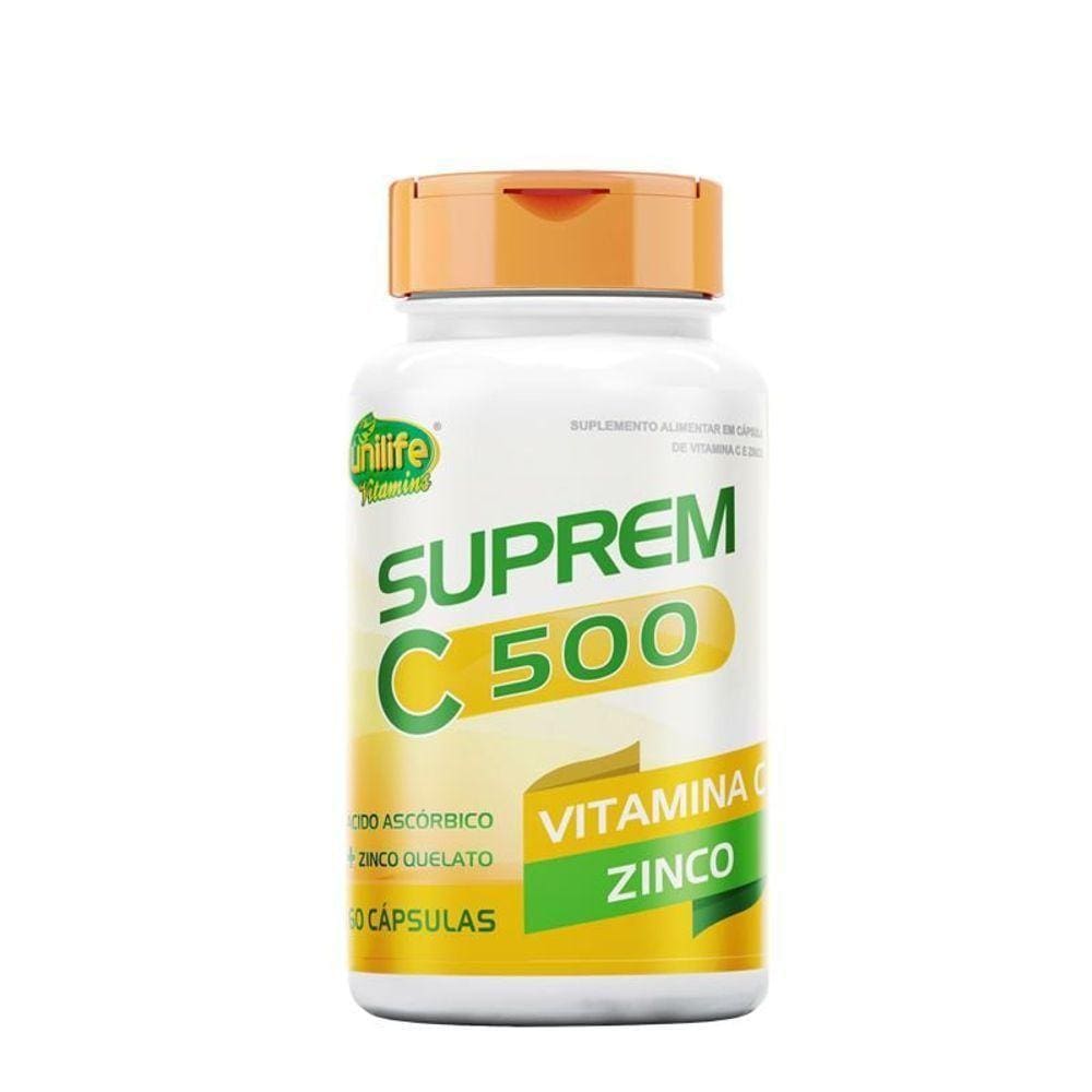 Suprem C 500 Vitamina C 500Mg + Zinco 7Mg Unilife 60caps