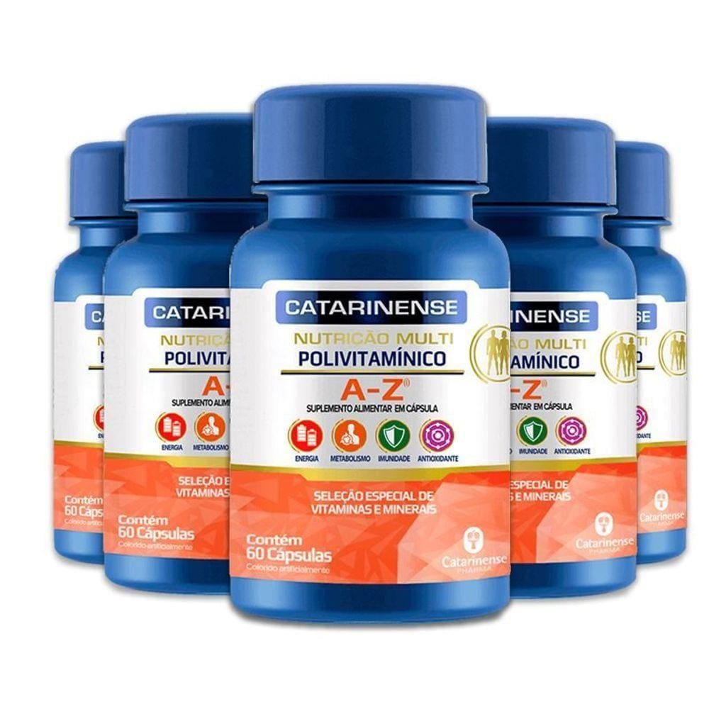 Kit 5 Polivitamínico A-z Catarinense 60 Cápsulas