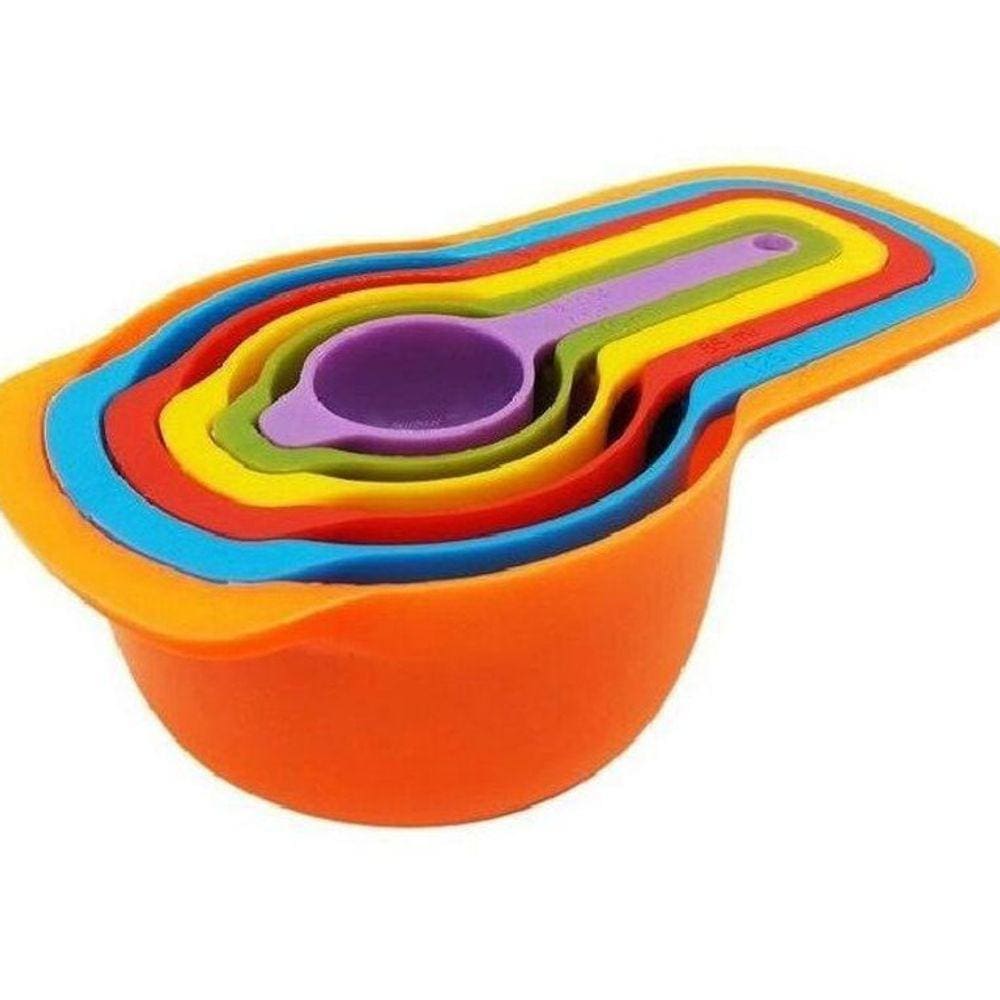 Conjunto Colher Xicaras De Medidas Kit Com 6 Peças Prático