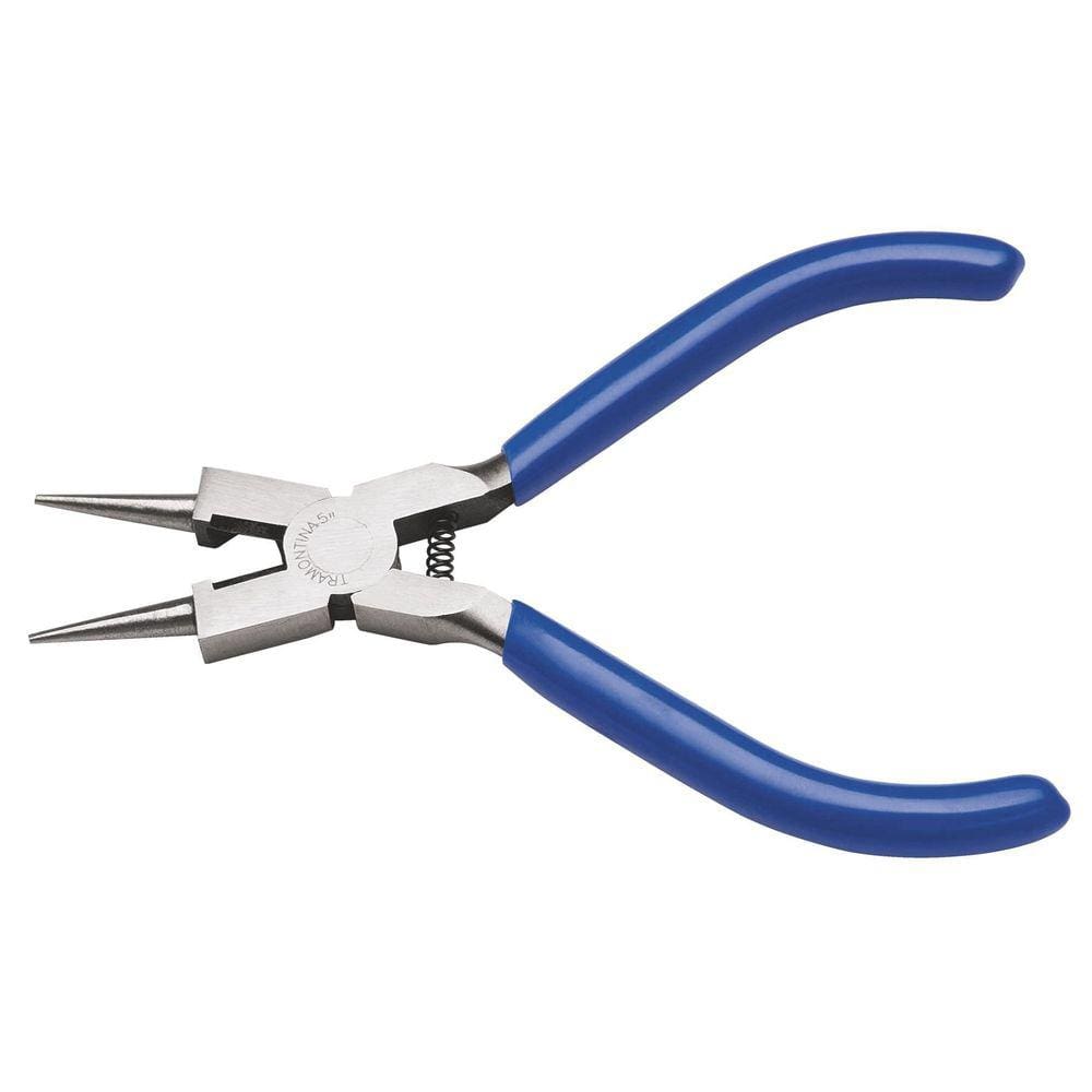 Alicate Bico Redondo 5” Tramontina Basic Aço Especial com Empunhadura em PVC Azul Tramontina