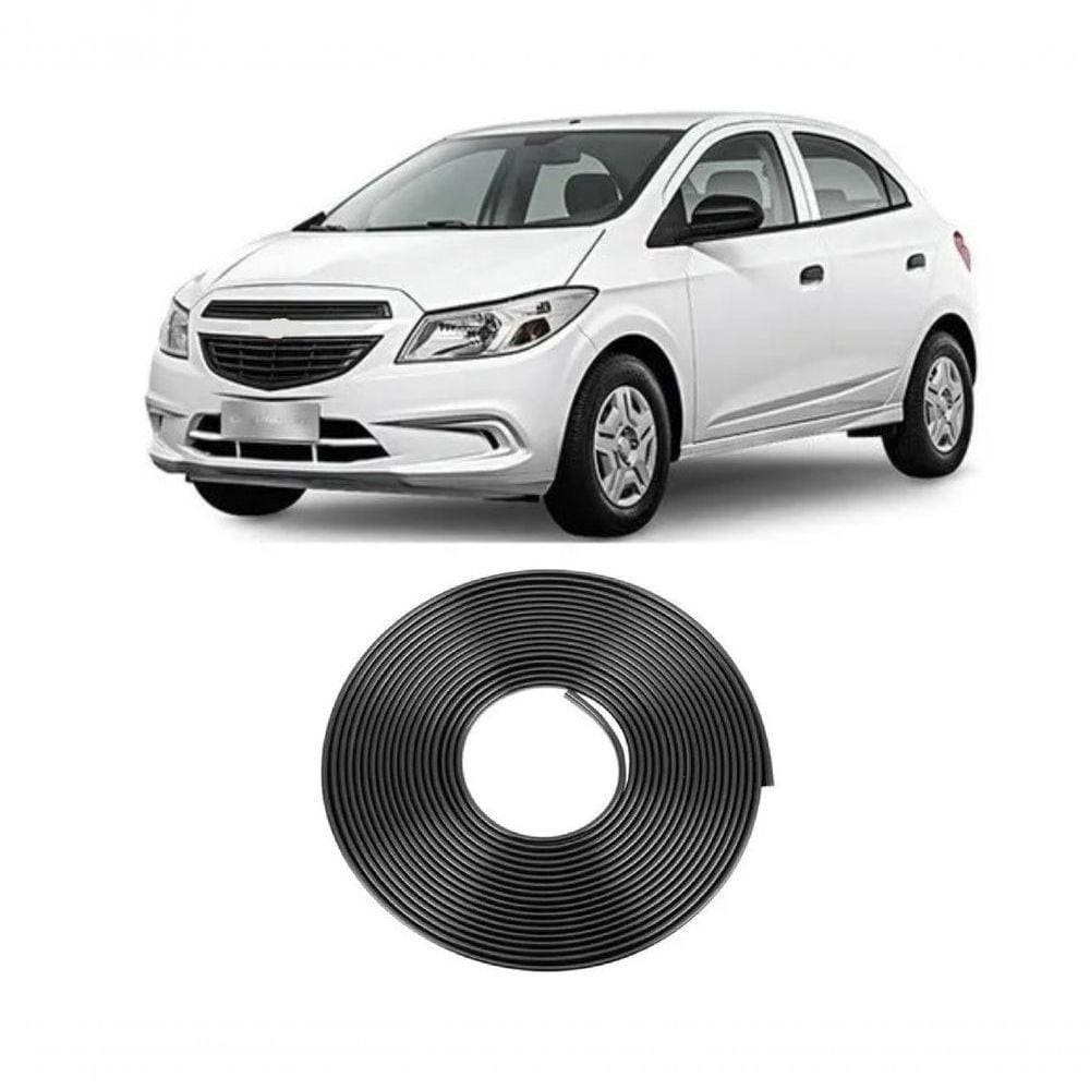 Borracha Protetora Borda Porta Preta Onix 4 Portas 10M Mini