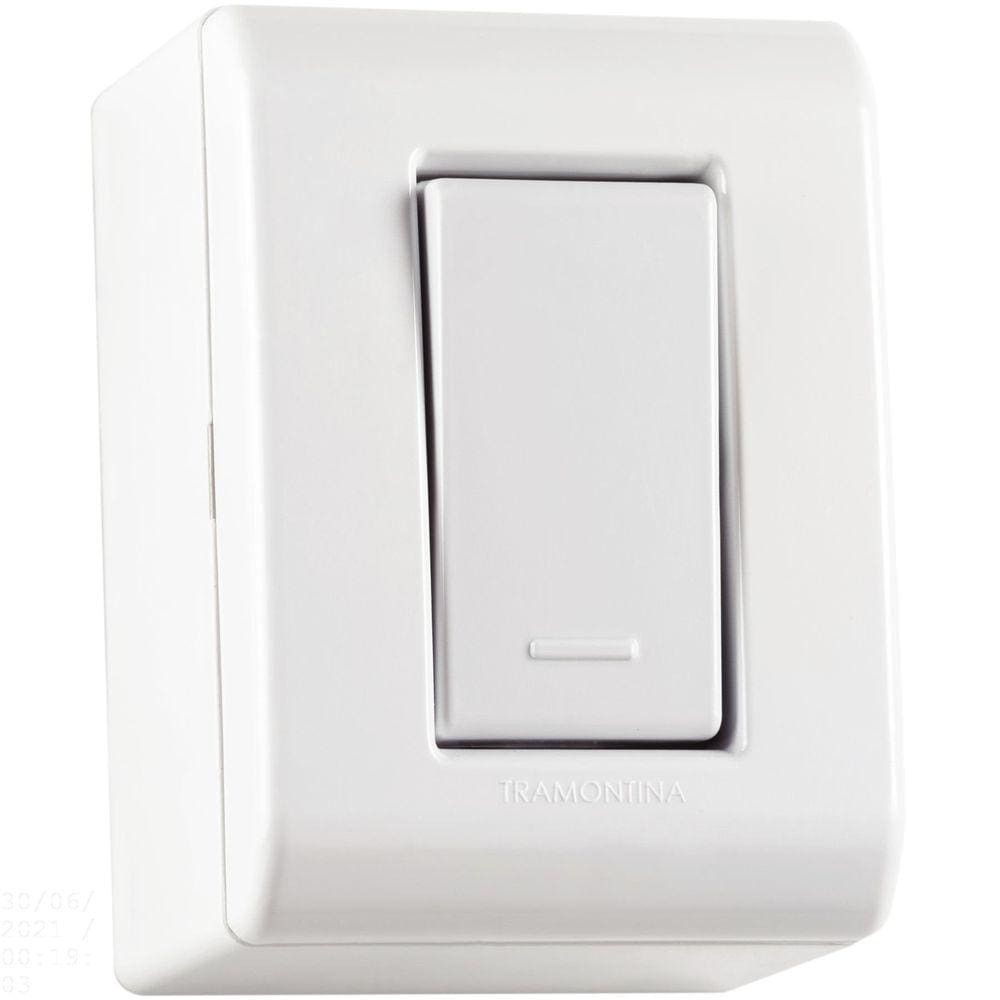 Caixa de Sobrepor com 1 Interruptor Simples 10 A 250 V Tramontina LizFlex Branca Tramontina