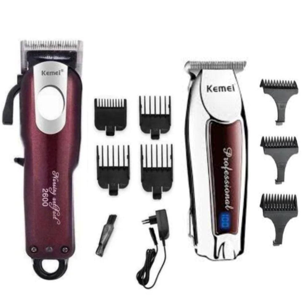 Kemei Maquina Corte Profissional 2600 +Kemei 9164 Acabamento