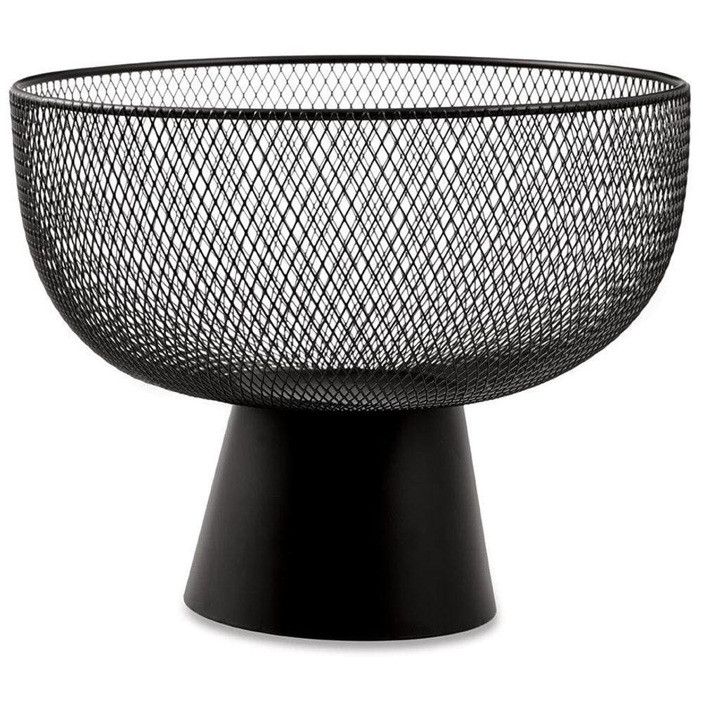 Fruteira Centro De Mesa Preto Em Metal Aramado Mart M