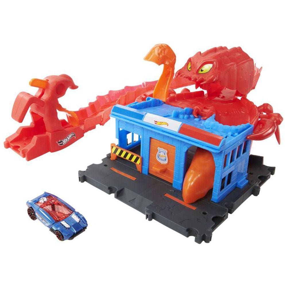 Pista Hot Wheels City Conjunto Básico: Ataque Dino na Pizzaria