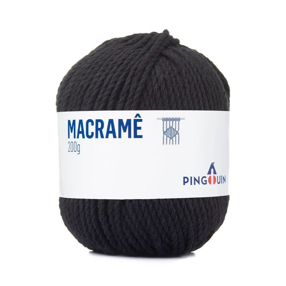 Fio Pingouin Para Macrame 200g 2655 0100 Preto