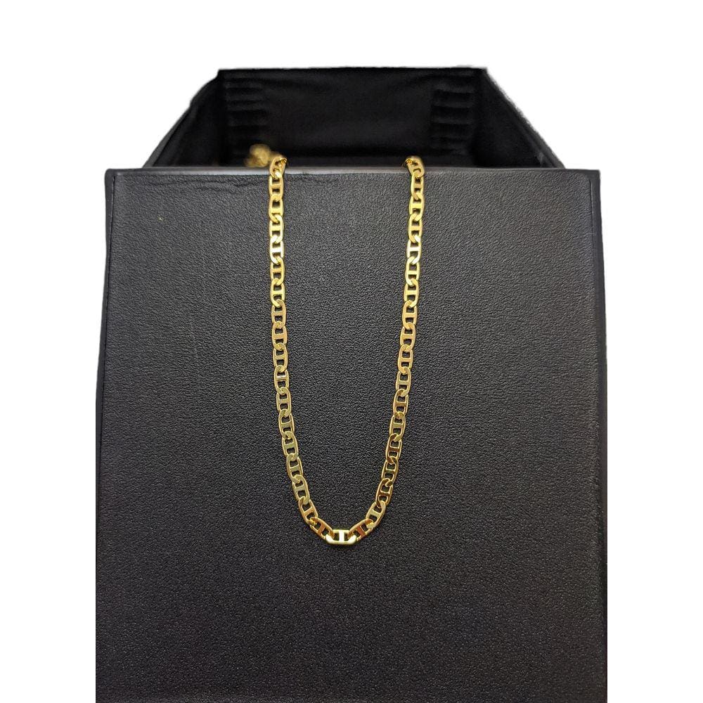 Corrente dourada banhada a ouro piastrine 60cm masculina feminina unisex mod 184537