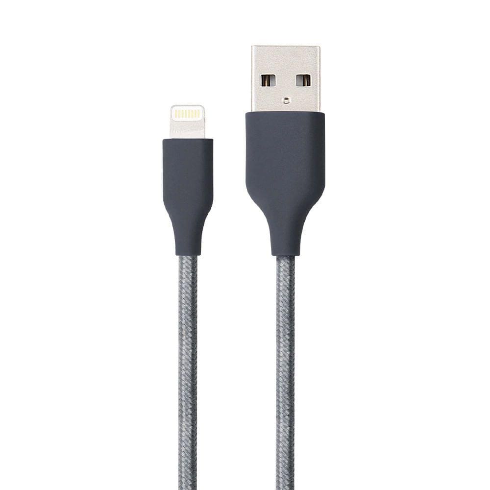 Cabo Lightning Geonav Mfi em Nylon Trançado com 1,5 Metro Cinza