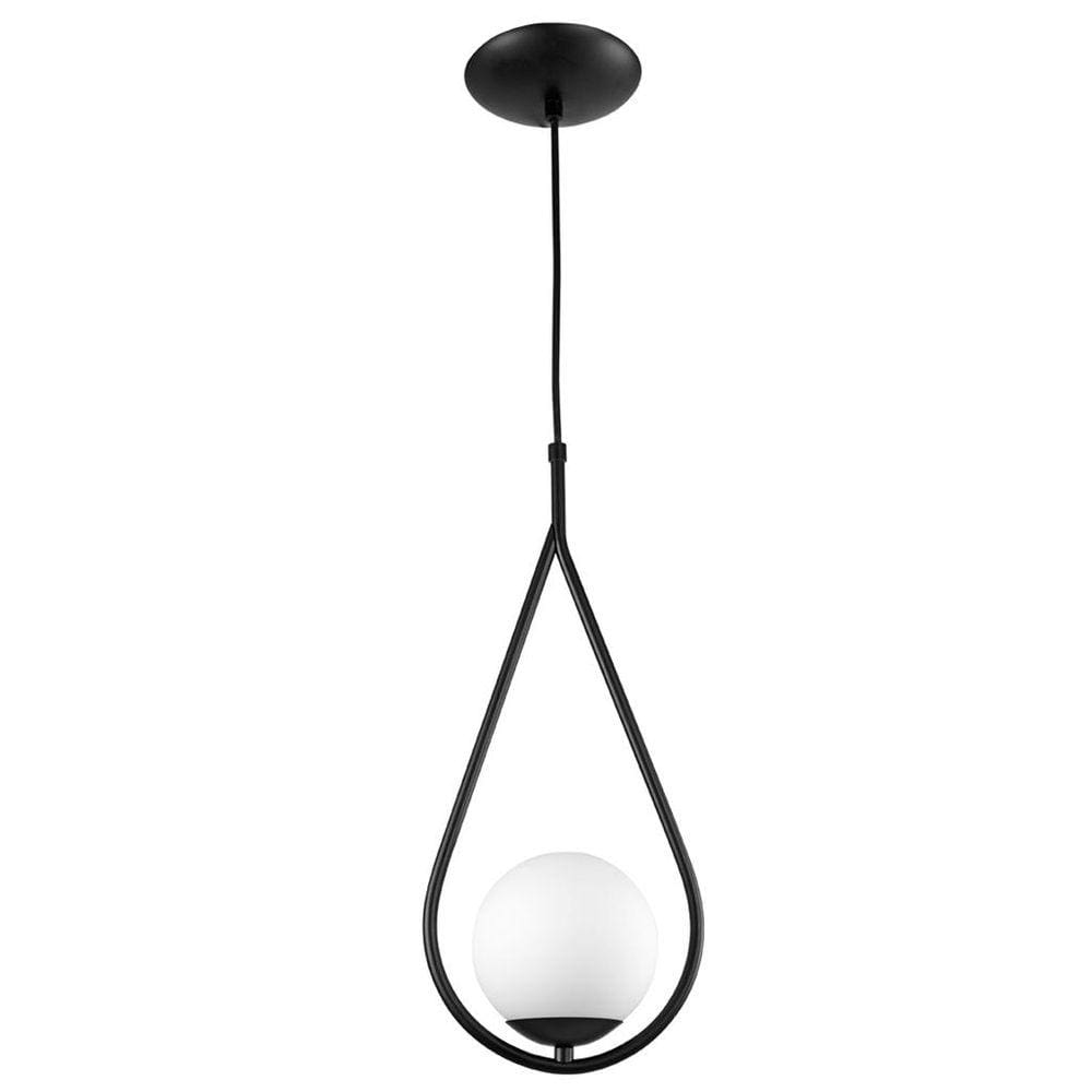 Luminária Pendente Aro Gota Orby Preto Magnifico