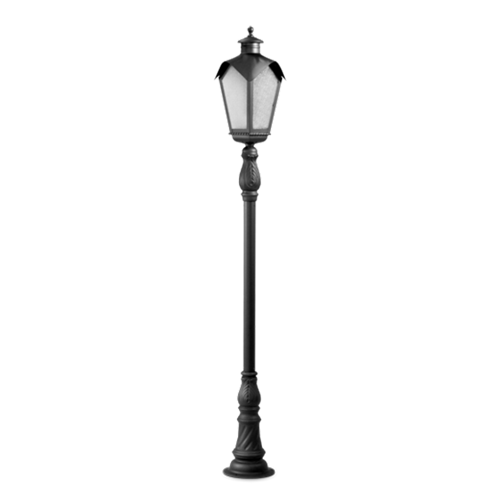 Poste Para Jardim Colonial Sinha Alumínio Preto 1.80m 15002