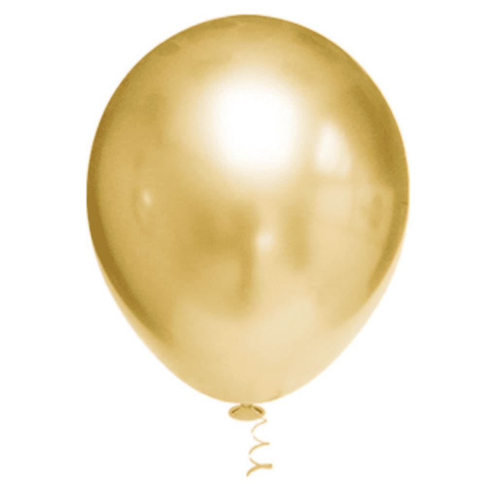 BALÃO PLATINO REDONDO - OURO - PIC PIC Nº 09 - Pacote com 25 unidades